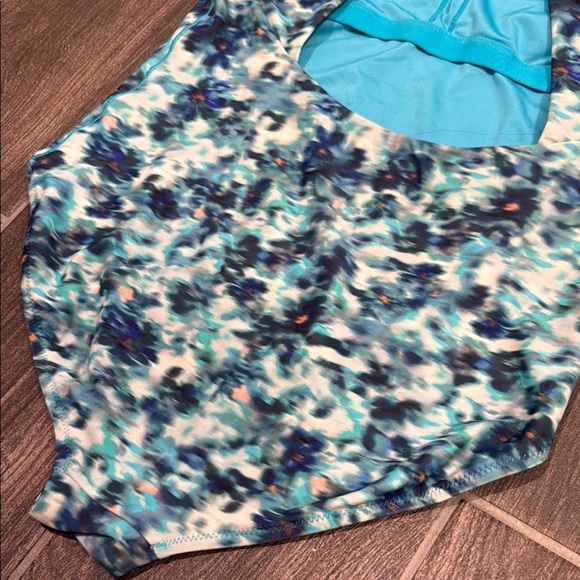 Kids Swim Floral Blue Swimsuit - Picture 8 of 9